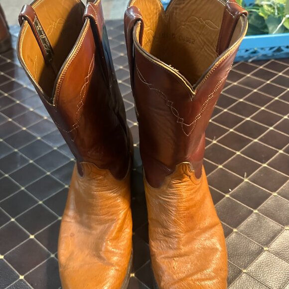 Lucchese Men’s Cowboy Boots – Size 9.5 D, Two-Tone Leather Western Boots - Picture 1 of 5